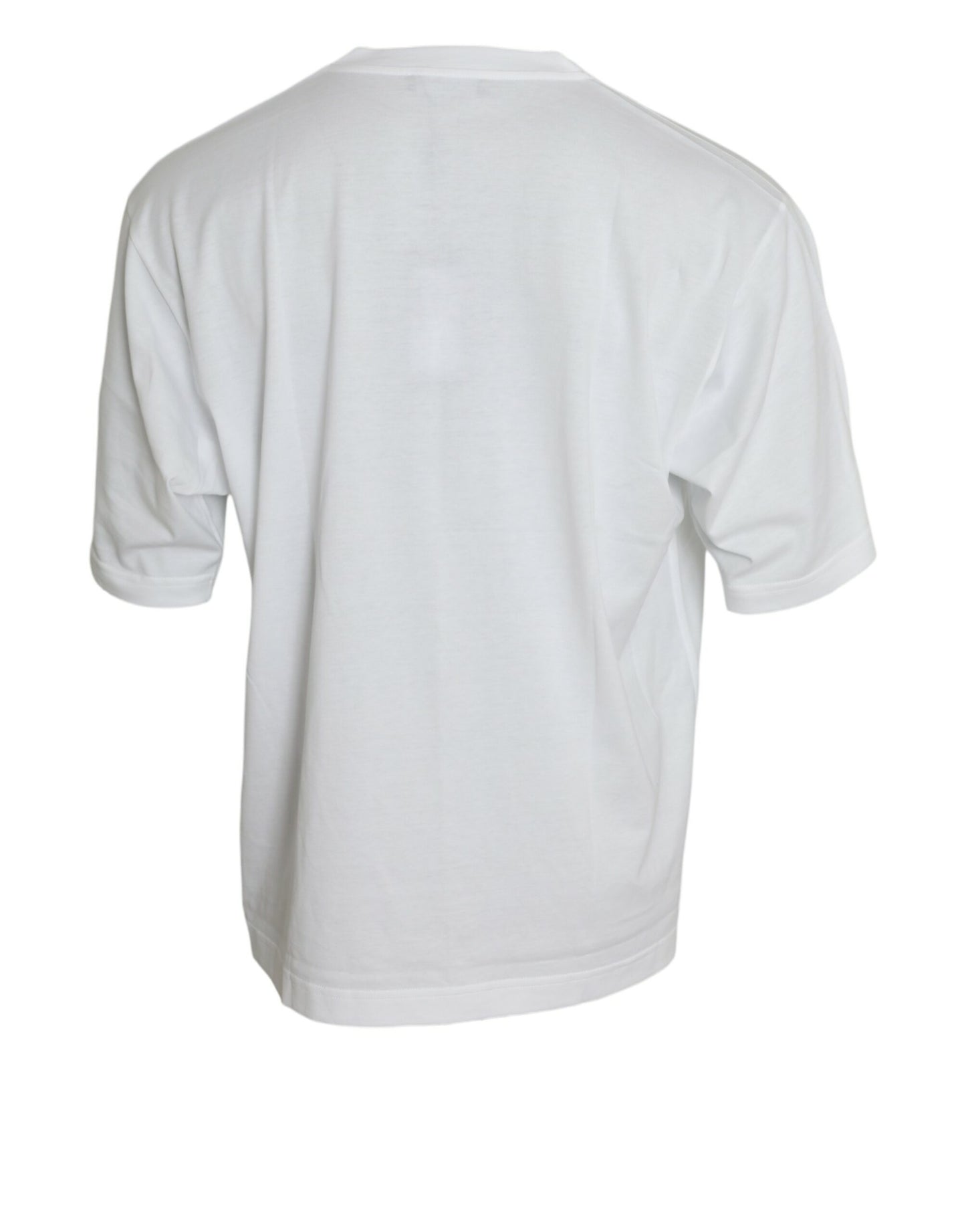 White Cotton Short Sleeves Crewneck T-shirt-Dolce & Gabbana-LabelTerrace.com