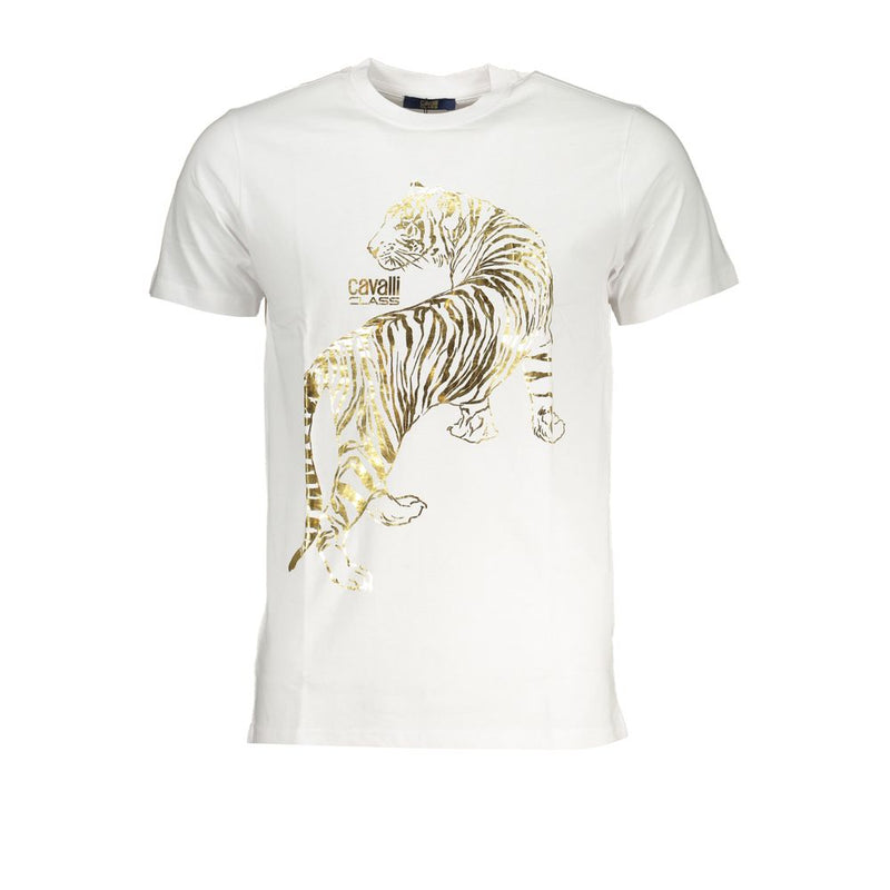 White Cotton T-Shirt-Cavalli Class-LabelTerrace.com