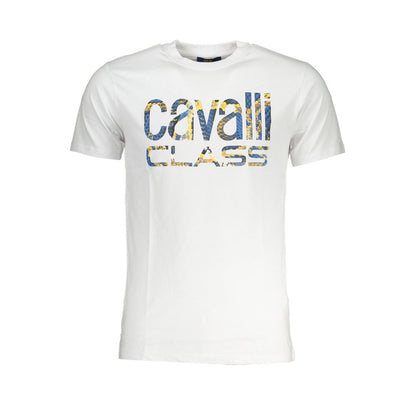 White Cotton T-Shirt-Cavalli Class-LabelTerrace.com