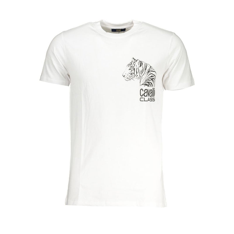 White Cotton T-Shirt-Cavalli Class-LabelTerrace.com