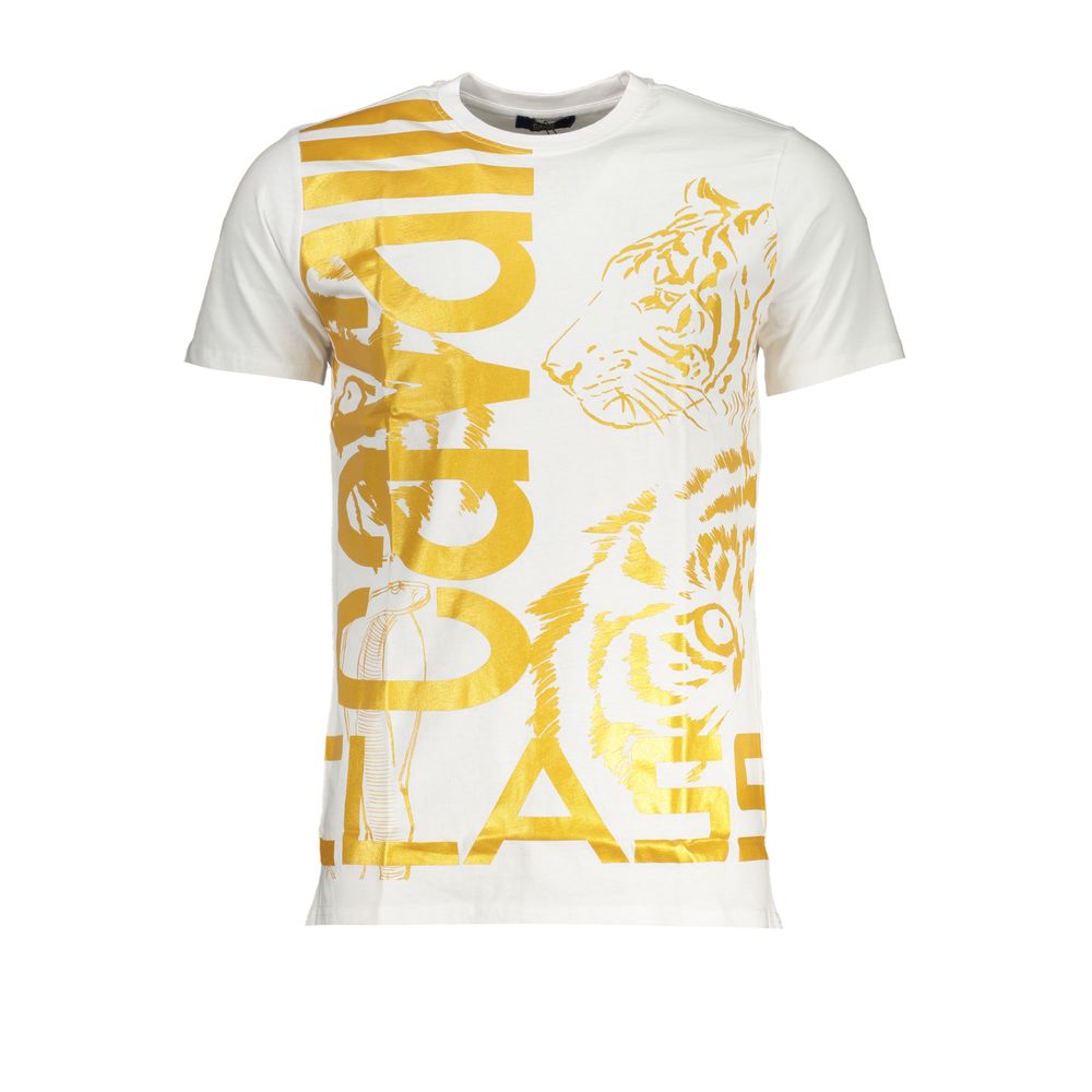 White Cotton T-Shirt-Cavalli Class-LabelTerrace.com