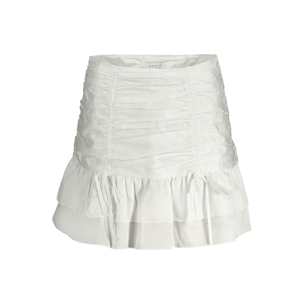 White Cotton Women Skirt-Guess Jeans-LabelTerrace.com
