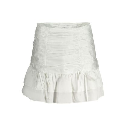 White Cotton Women Skirt-Guess Jeans-LabelTerrace.com