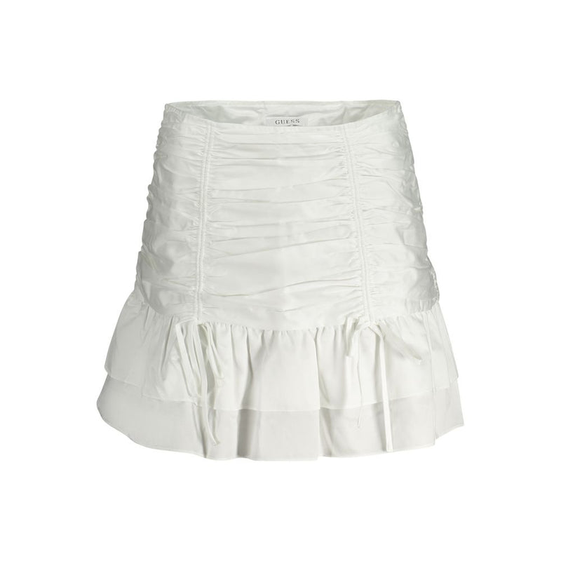 White Cotton Women Skirt-Guess Jeans-LabelTerrace.com