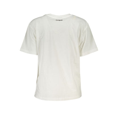 White Cotton Women T-Shirt-Desigual-LabelTerrace.com