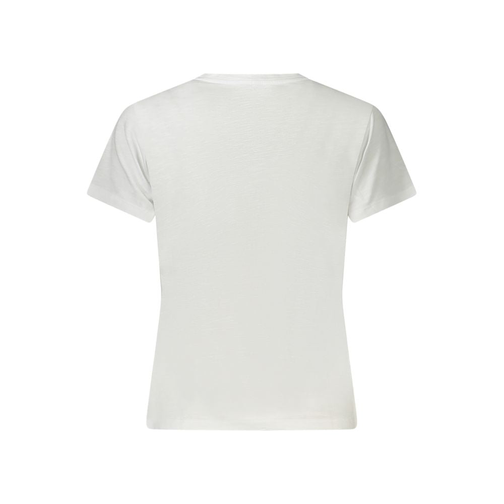 White Cotton Women T-Shirt-Guess Jeans-LabelTerrace.com