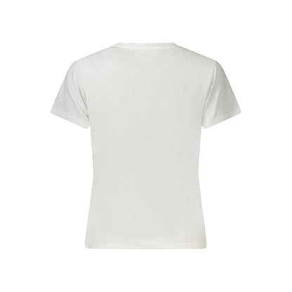 White Cotton Women T-Shirt-Guess Jeans-LabelTerrace.com