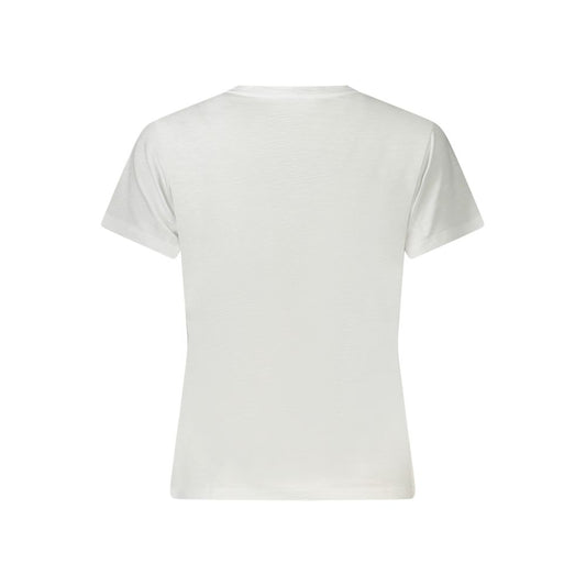 White Cotton Women T-Shirt-Guess Jeans-LabelTerrace.com