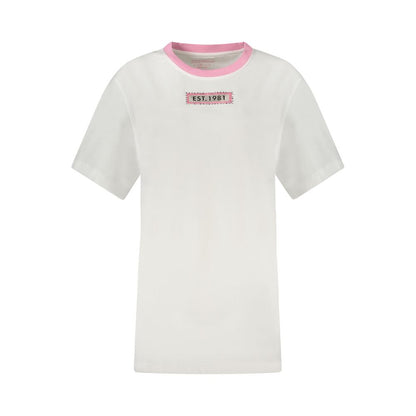 White Cotton Women T-Shirt-Guess Jeans-LabelTerrace.com