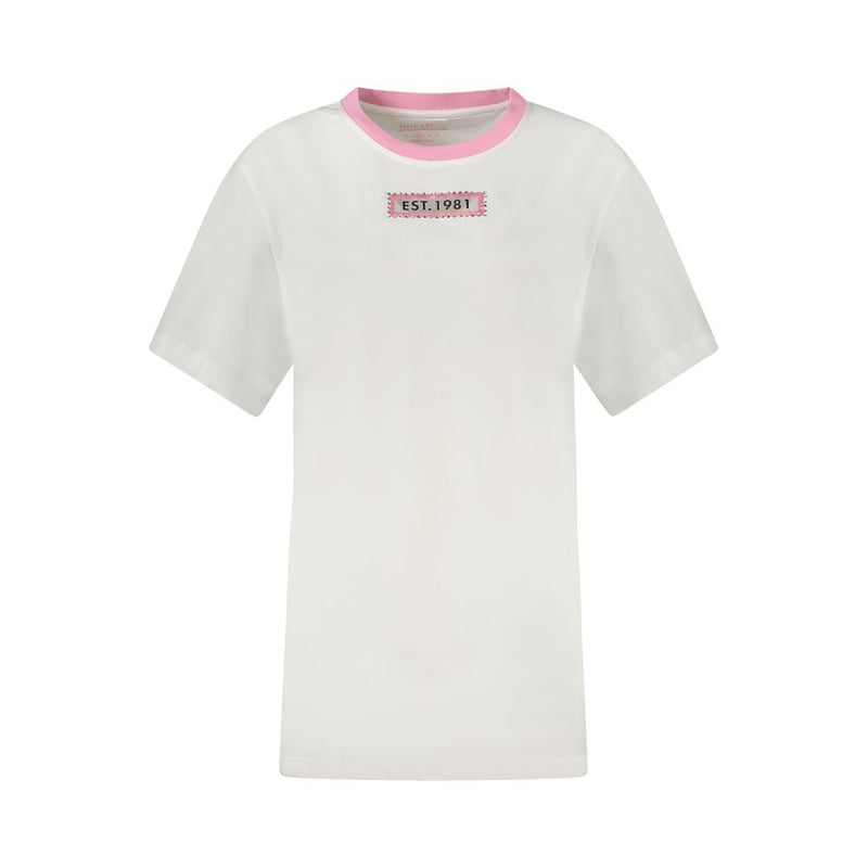 White Cotton Women T-Shirt-Guess Jeans-LabelTerrace.com