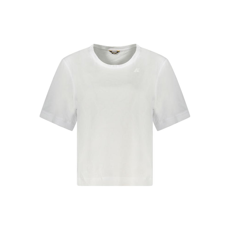 White Cotton Women T-Shirt-K-WAY-LabelTerrace.com