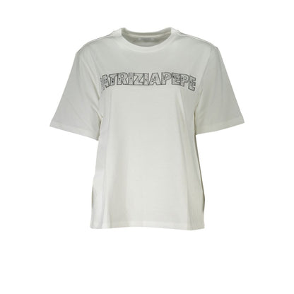 White Cotton Women T-Shirt-Patrizia Pepe-LabelTerrace.com