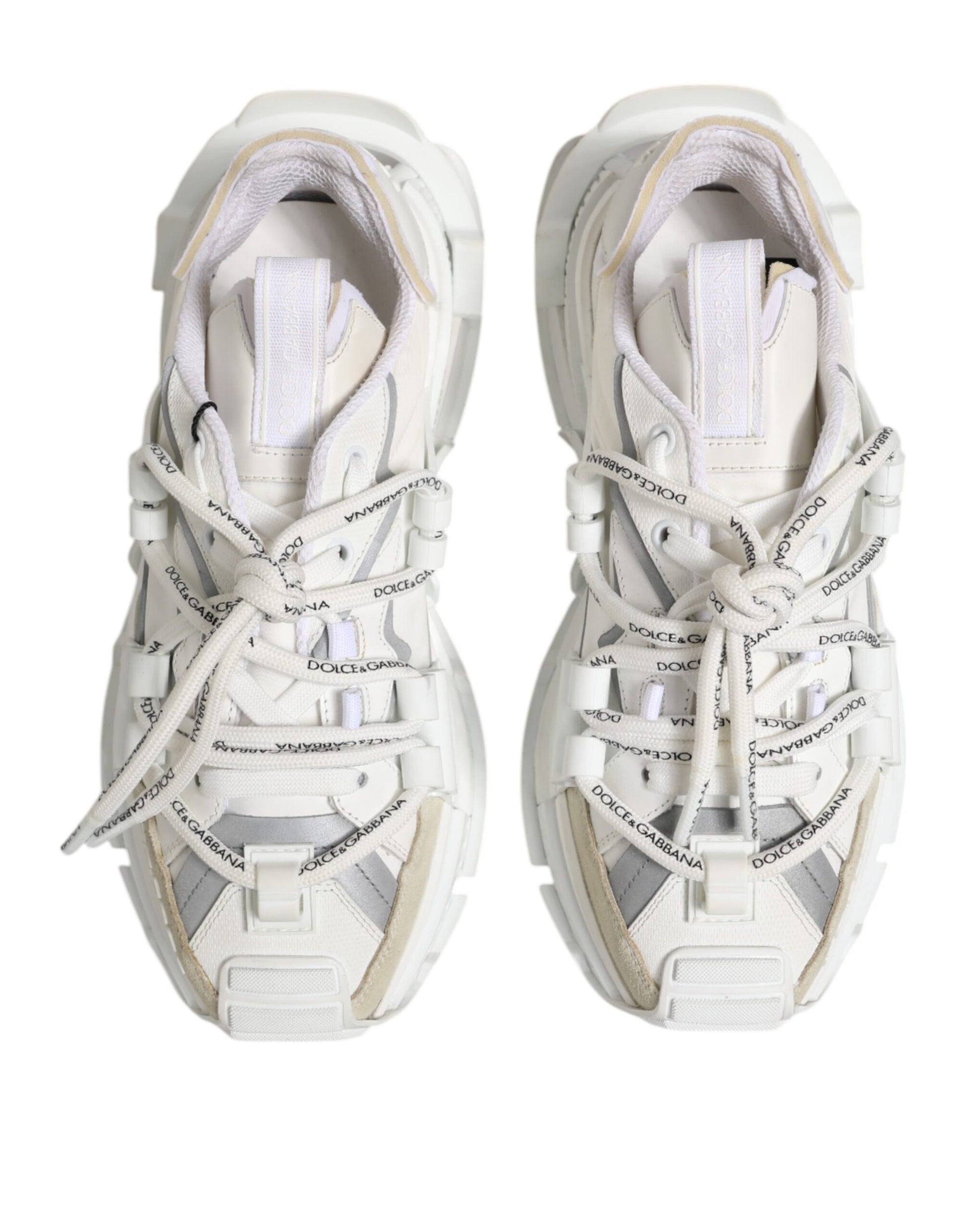 White Gray Low Top Space Sneakers Shoes-Dolce & Gabbana-LabelTerrace.com