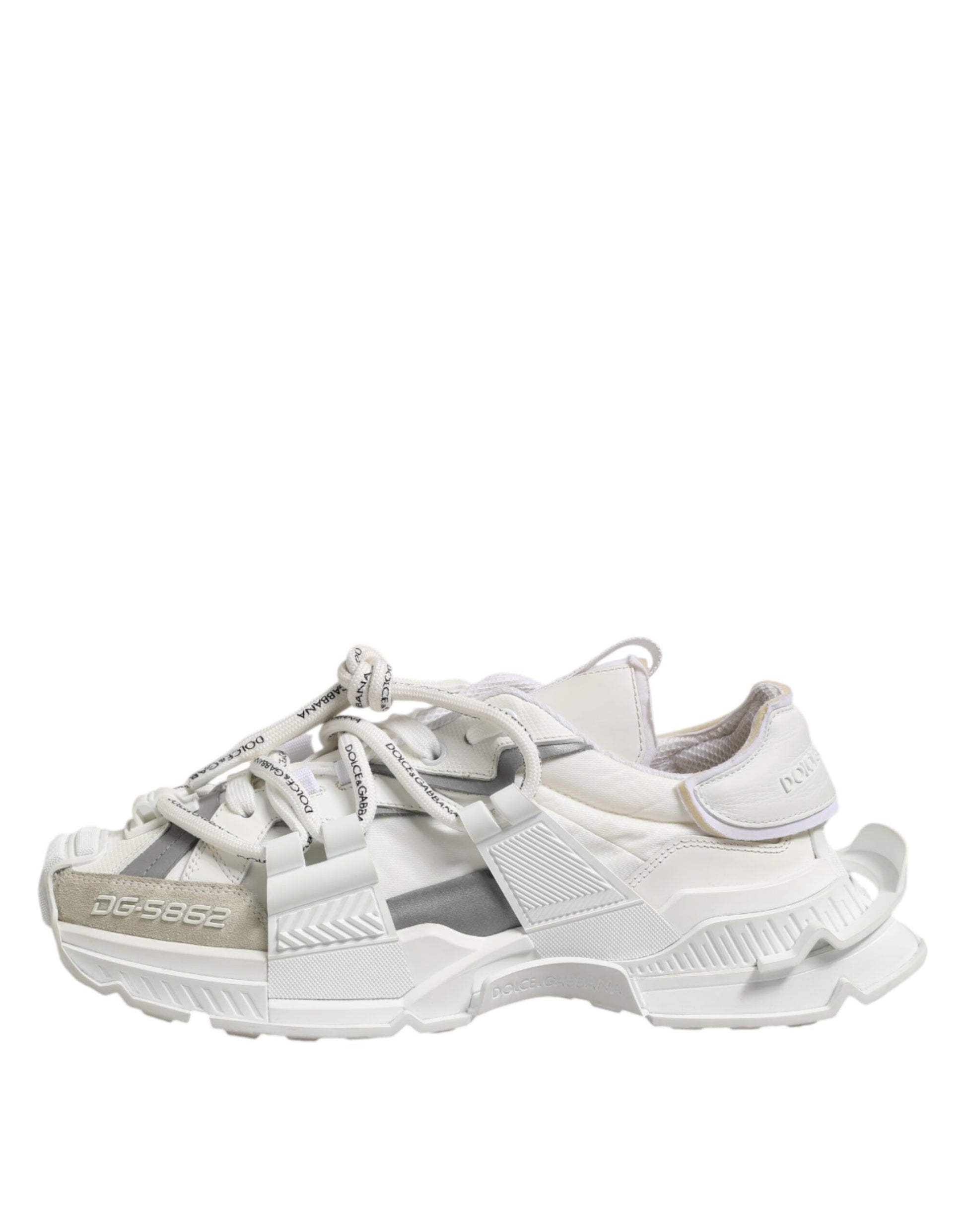 White Gray Low Top Space Sneakers Shoes-Dolce & Gabbana-LabelTerrace.com