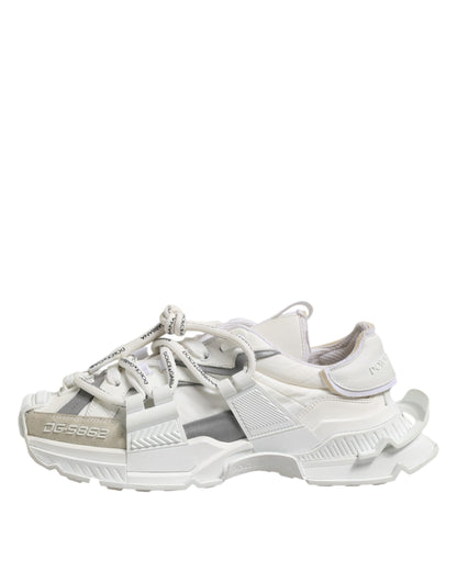 White Gray Low Top Space Sneakers Shoes-Dolce & Gabbana-LabelTerrace.com