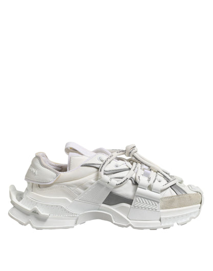 White Gray Low Top Space Sneakers Shoes-Dolce & Gabbana-LabelTerrace.com