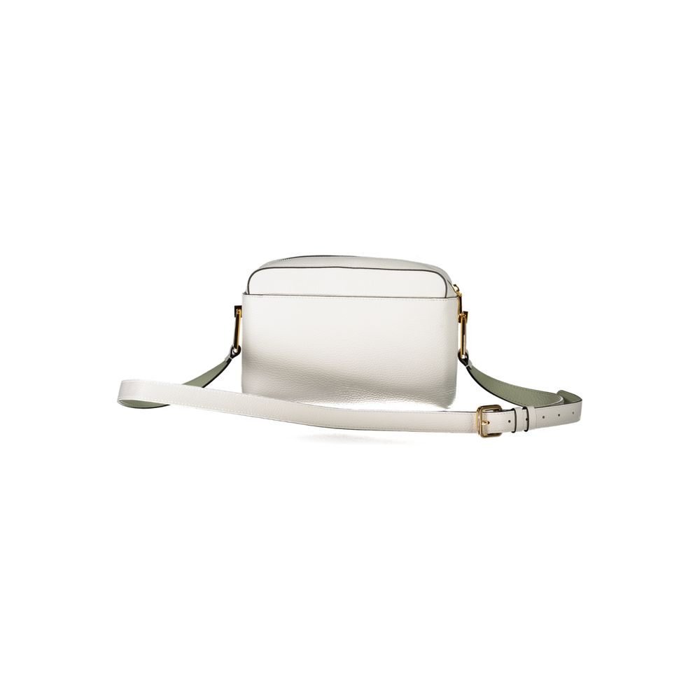 White Leather Handbag-Coccinelle-LabelTerrace.com