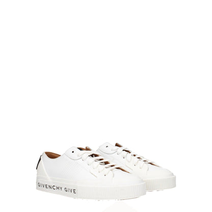 White Leather Low Top Sneakers-Givenchy-LabelTerrace.com
