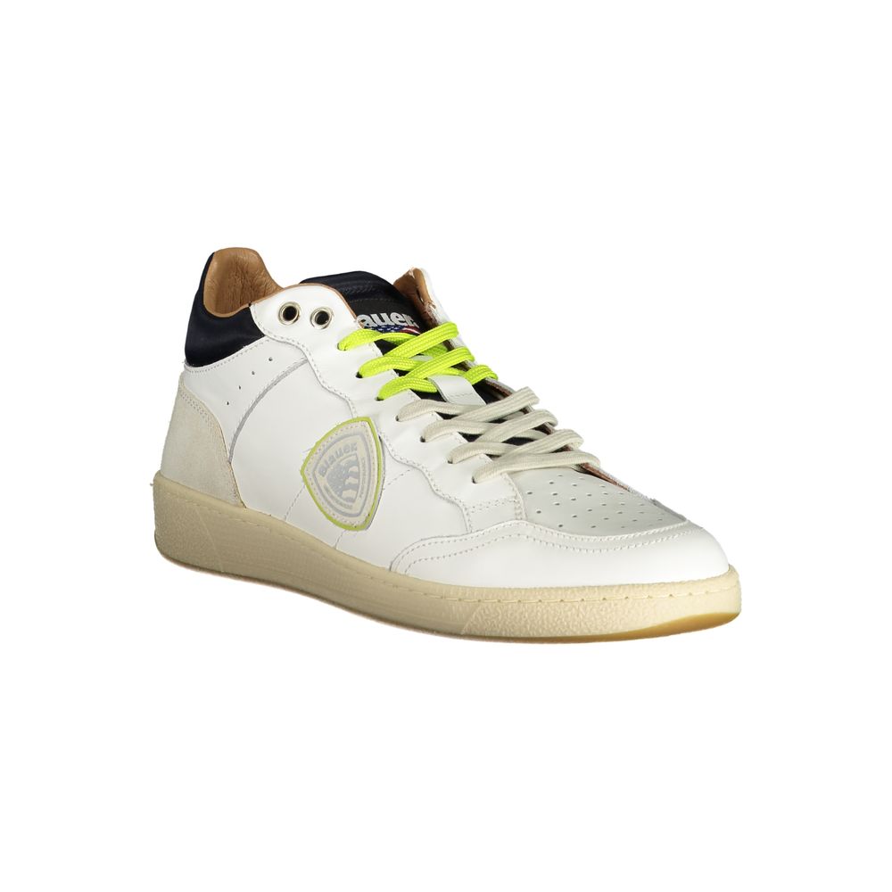 White Leather Men Sneaker-Blauer-LabelTerrace.com