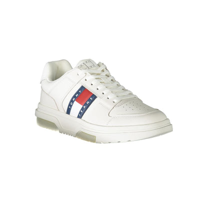 White Leather Men Sneaker-Tommy Hilfiger-LabelTerrace.com