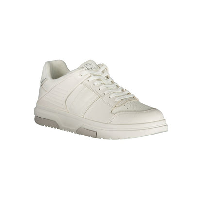 White Leather Men Sneaker-Tommy Hilfiger-LabelTerrace.com