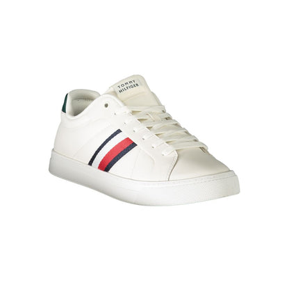 White Leather Men Sneaker-Tommy Hilfiger-LabelTerrace.com
