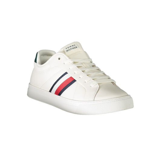 White Leather Men Sneaker-Tommy Hilfiger-LabelTerrace.com