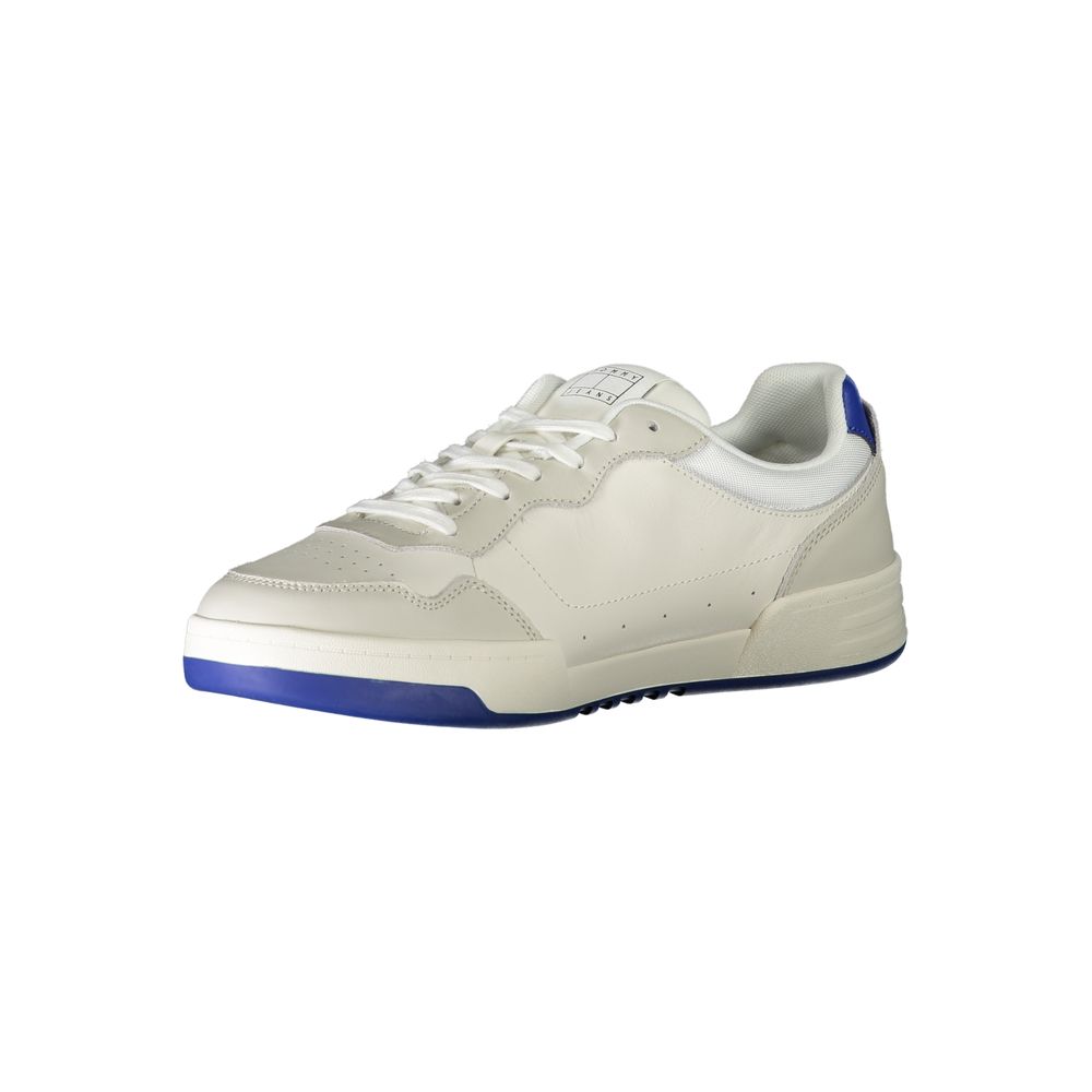 White Leather Men Sneaker-Tommy Hilfiger-LabelTerrace.com