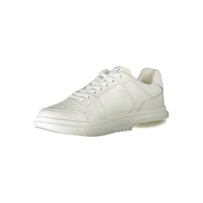 White Leather Men Sneaker-Tommy Hilfiger-LabelTerrace.com