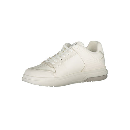 White Leather Men Sneaker-Tommy Hilfiger-LabelTerrace.com