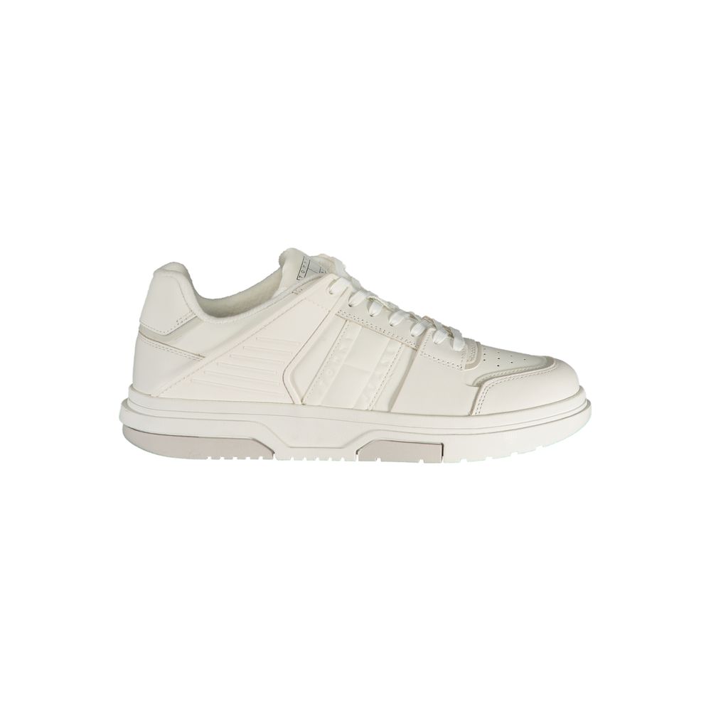 White Leather Men Sneaker-Tommy Hilfiger-LabelTerrace.com