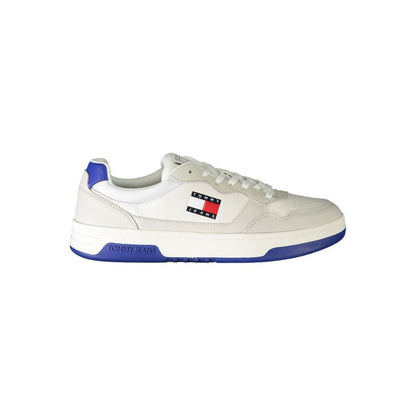 White Leather Men Sneaker-Tommy Hilfiger-LabelTerrace.com