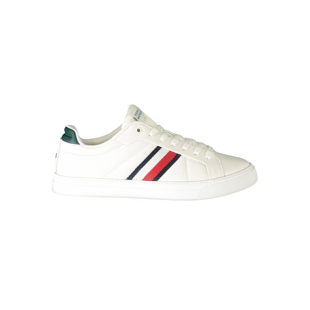White Leather Men Sneaker-Tommy Hilfiger-LabelTerrace.com