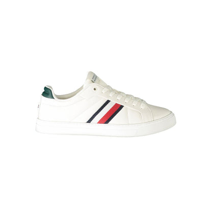 White Leather Men Sneaker-Tommy Hilfiger-LabelTerrace.com