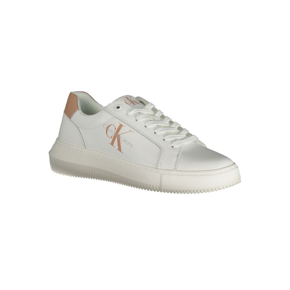 White Leather Women Sneaker-Calvin Klein-LabelTerrace.com