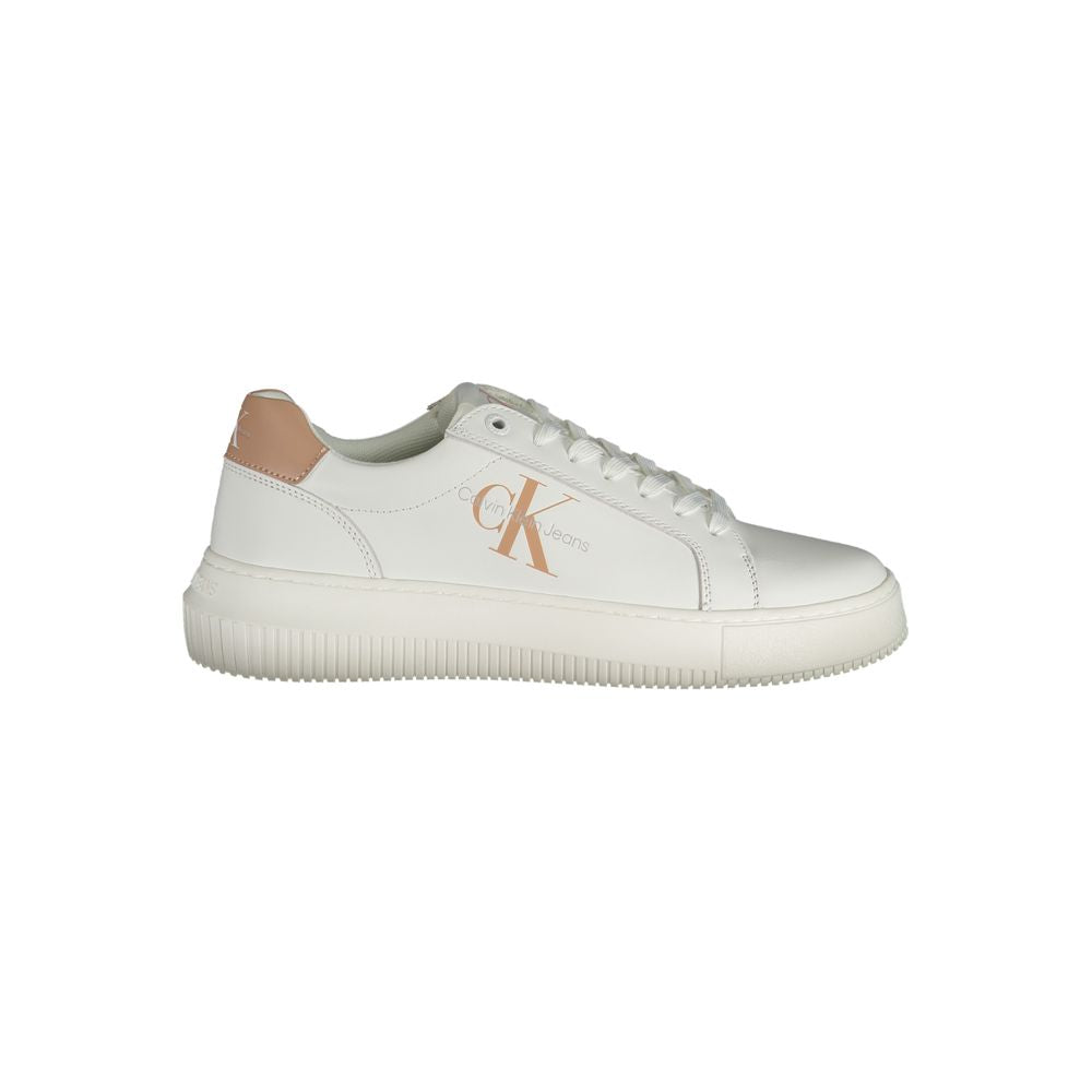 White Leather Women Sneaker-Calvin Klein-LabelTerrace.com