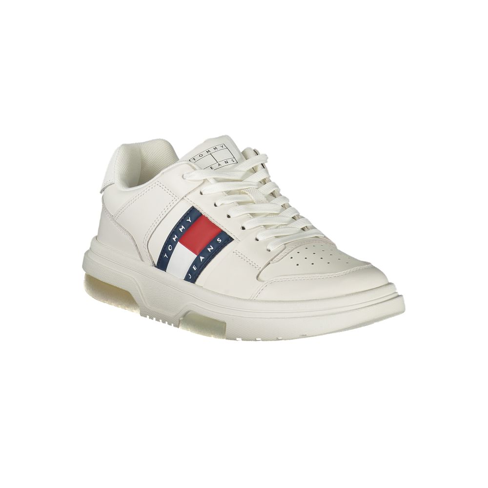White Leather Women Sneaker-Tommy Hilfiger-LabelTerrace.com
