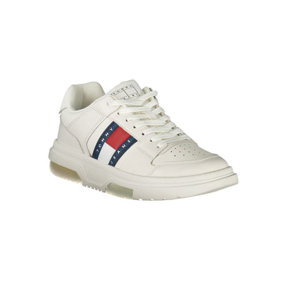 White Leather Women Sneaker-Tommy Hilfiger-LabelTerrace.com