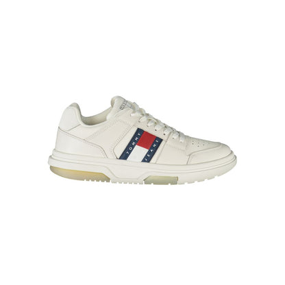White Leather Women Sneaker-Tommy Hilfiger-LabelTerrace.com