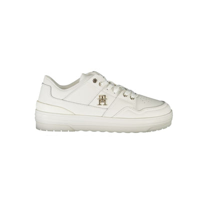White Leather Women Sneaker-Tommy Hilfiger-LabelTerrace.com