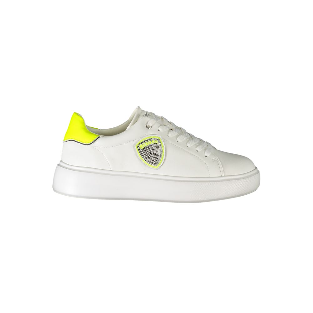 White Polyester Sneaker-Blauer-LabelTerrace.com