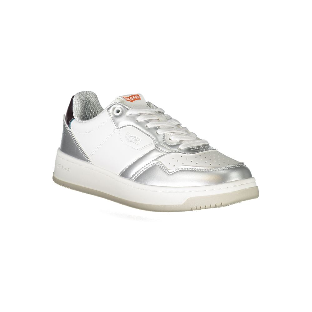 White Polyester Sneaker-Gas-LabelTerrace.com