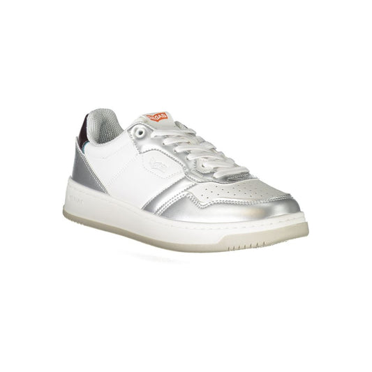 White Polyester Sneaker-Gas-LabelTerrace.com