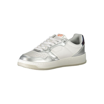 White Polyester Sneaker-Gas-LabelTerrace.com