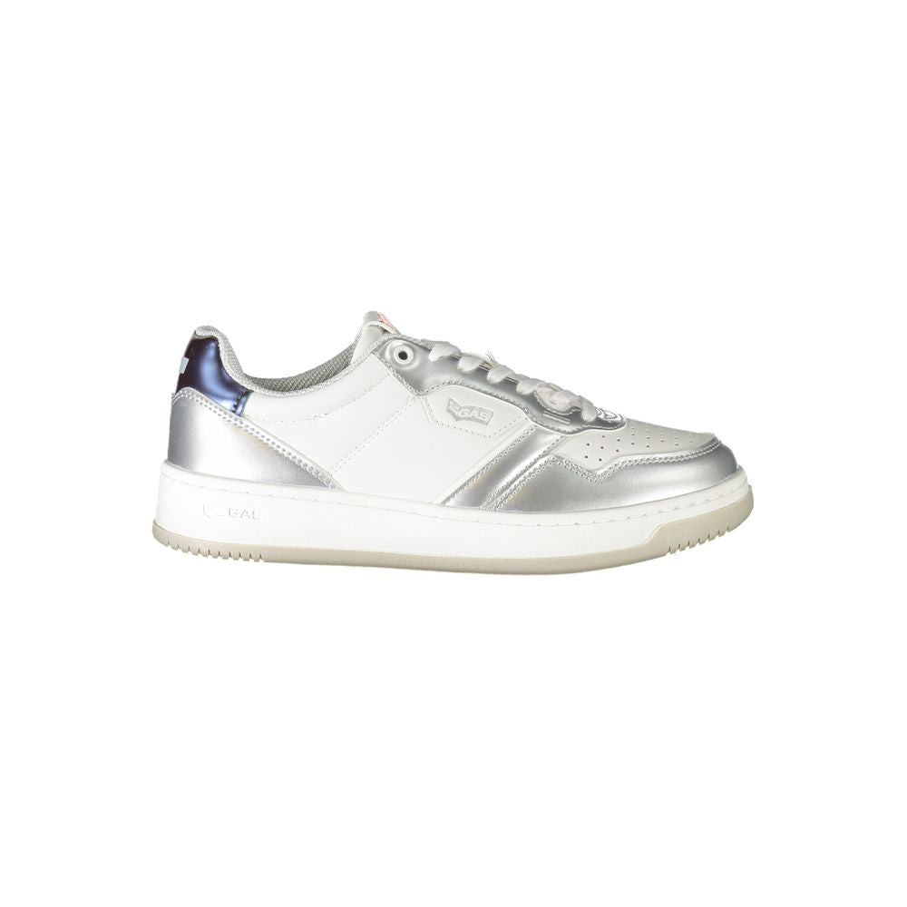 White Polyester Sneaker-Gas-LabelTerrace.com