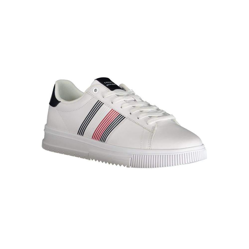 White Polyester Sneaker-Tommy Hilfiger-LabelTerrace.com