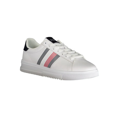 White Polyester Sneaker-Tommy Hilfiger-LabelTerrace.com