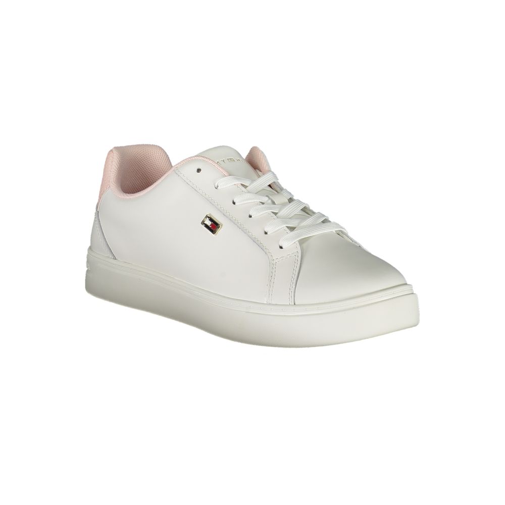 White Polyester Sneaker-Tommy Hilfiger-LabelTerrace.com