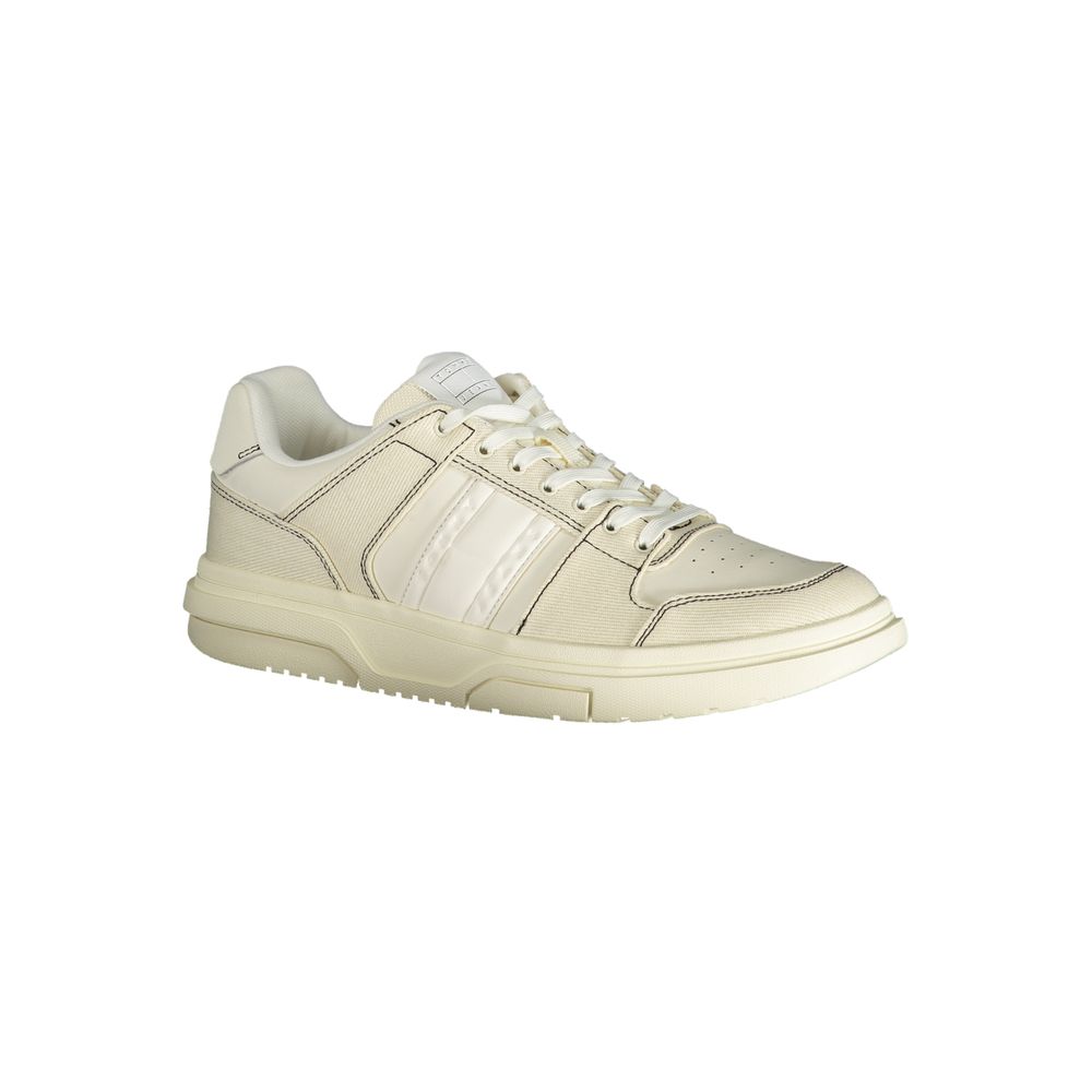 White Polyester Sneaker-Tommy Hilfiger-LabelTerrace.com
