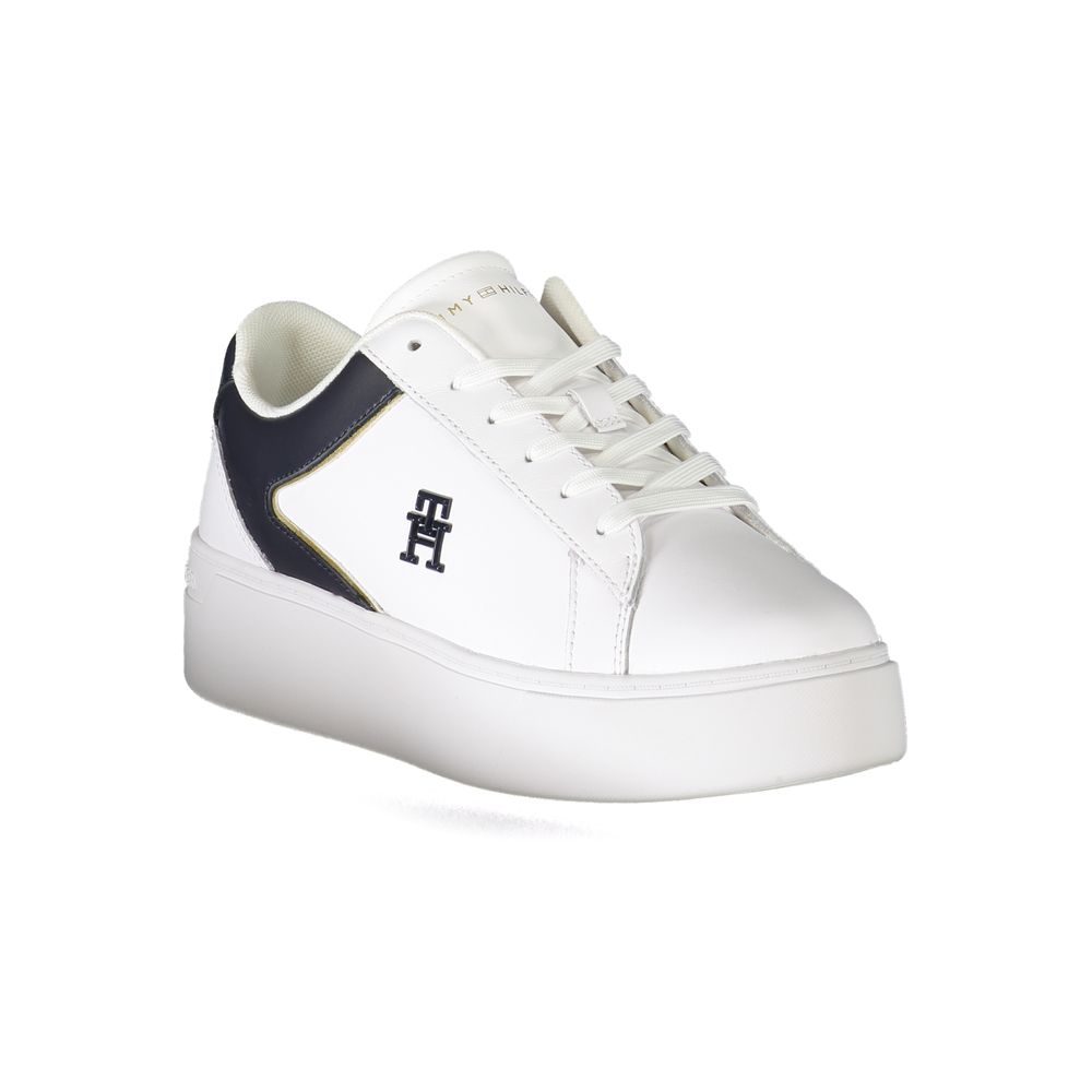 White Polyester Sneaker-Tommy Hilfiger-LabelTerrace.com
